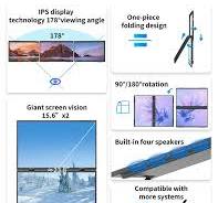 Sibolan Portable 15.6-inch Dual Screen Monitor 1080p 60Hz Laptop Screen  Extender Stackable Foldable Triple Monitor for PC Wins - AliExpress 7