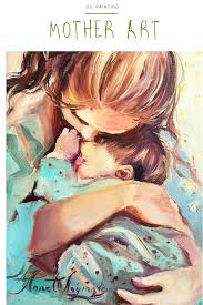 Original Mother Art I Love You Baby Hugs Nursery Wall Decor Etsy Mother Art Baby Painting Mothers Day Drawings