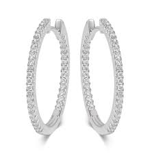 Paved with diamonds, the tiffany metro collection twinkles like a city skyline. Diamond Hoop Earrings 25mm Pravins
