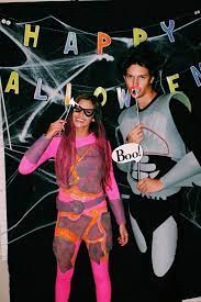 Iconic Duo Couple Costume Shark Boy And Lava Girl Unique Hallo Duo Halloween Costumes Cute Couple Halloween Costumes College Halloween Costumes Couples