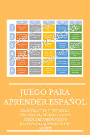 Juego Para Aprender El Preterito Aprender Espanol Juegos Para Aprender Lenguaje Espanol