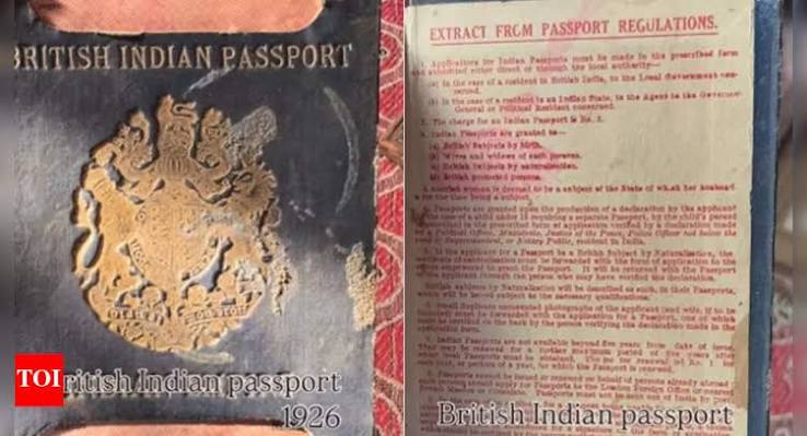 Viral: 100-year-old British Indian passport from 1926, leaves netizens in awe | - The Times of India