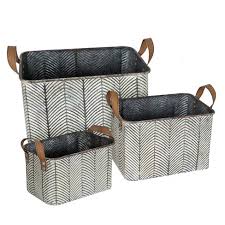 We did not find results for: Set Of 3 Rustic Whitewashed Pattern Galvanized Metal Decorative Storage Bins With Faux Leather Handles Foreside Home And Garden Target