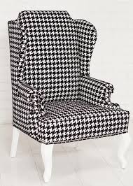 Black And White Houndstooth Chair Brixton Wingchair Black White Houndstooth Komnaty Malenkih Devochek Mebel Interer