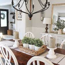 Create a stunning tablescape with elegant centerpiece bowls. I Love Our New Diy Chair Rail In Here We Did A Faux Board And Batten On Farmhouse Dining Rooms Decor Farmhouse Dining Room Table Farmhouse Style Dining Room