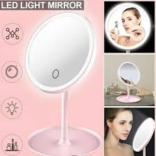 Portable Natural White Led Ring Light Touch Screen Makeup Mirror Chargeable New Ebay