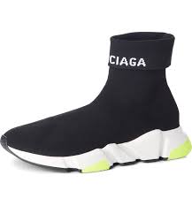 Balenciaga Socks Black And Yellow Balenciaga Speed Logo Cuff Knit Slip On Sneakers In Black Modesens Slip On Sneakers Balenciaga Speed Trainer Balenciaga