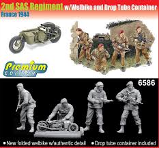 British 2nd SAS Regiment w/Welbike and Drop Tube Container(France 1944)  Dragon 6586