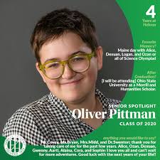 Senior Spotlight: Oliver Pittman How long have you been enrolled at Hebron?  4 years What are your plans after graduation? To attend the Ohio State  University as a Morrill and Humanities Scholar.