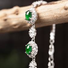 Sterling Silver Genuine Jadeite Jade Gold - Plated Floral Bracelet – Singa  Gems Jewelry