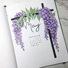 I M Loving My May Cover Page Wisteria Are So Pretty Bulletjournal Maybulletjournal Bullet Journal Writing Bullet Journal Ideas Pages Bullet Journal Month