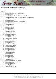 Die wohnungen sind allerdings nicht rollstuhlgerecht. Inventarliste