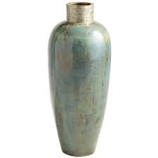There S Something Soothing And Unique About This Terracotta Floor Vase Finished With An Ocean Blue Patina Look Closely Floor Vase Terracotta Floor Vases Decor