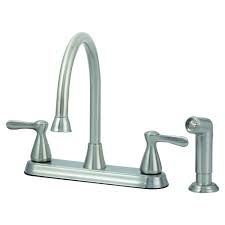 At american standard, we understand that your kitchen faucet is one of the most important tools in your daily life. Ez Flo Brushed Nickel High Arc Kitchen Faucet With Side Sprayer Tuscany