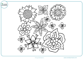 Mayoría de los niños disfruta del arte. Dibujos De Flores Para Colorear Bonitas Y Faciles De Pintar