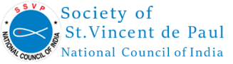 The logo has three components: Vincent De Paul Welcome To Official Website India