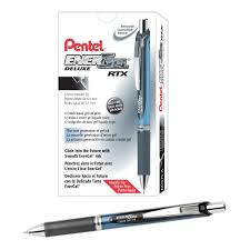 Amazon.com: Pentel® EnerGel™ Deluxe RTX Retractable Liquid Gel Pens, Fine  Point, 0.5 mm, 54% Recycled, Blue Barrel, Black Ink, Pack Of 12 Pens :  Office Products