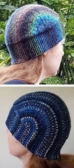 Free Knitting Pattern For U Turn Hat Knit Flat This Hat Is Knitted Flat From Side To Side Without Short Rows Pe Hat Knitting Patterns Knitted Hats Yarn Hats