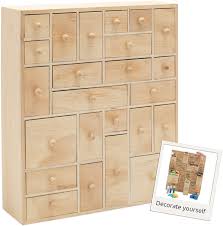 Create faux drawer panels for the diy apothecary cabinet. Buy Hyggehaus Craft Storage Organizer With Drawers Wooden Storage Diy Advent Calendar Desktop Organizer Apothecary Cabinet Kids Craft Idea 24 Drawer Unfinished Wood 12 5in X 14 5in X 4in Online In Indonesia B07gdnw4v8