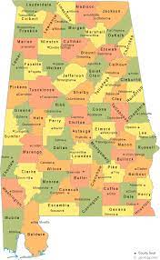 Gazetteer of place names appearing on county maps. Alabama County Map