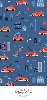Colorful Fabrics Digitally Printed By Spoonflower To The Rescue Firetrucks Navy Big Children Illustration Car Illustration Fireman Nursery