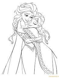 Quickly print this coloring page for adults free. Elsa And Anna Hugging Each Other Coloring Pages Cartoons Coloring Pages Coloring Pages For Kids And Adults