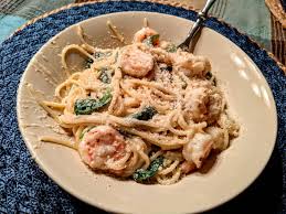 Try adding meats such as grilled chicken, diced ham or shrimp. Shrimp And Bay Scallop Pasta In A Garlic And White Wine Cream Sauce With Wilted Spinach Tonightsdinner