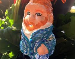 Vincent van Gogh Parodie Gnom, Gartenzwerg 14 cm, holländischer Künstler,  Maler