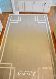 Painted Rug On Wood Floor Sincerely Sara D Home Decor Diy Projects In 2020 Painted Rug Wood Floors Painted Wood Floors