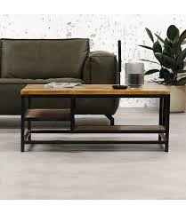 En quête d'un design sobre et épuré au cœur de votre la couleur noire du métal permet également à cette table basse carrée de se révéler d'une grande élégance. Table Basse Bois Massif 110x60 Cm Livraison Gratuite Dimehouse