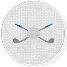 Counted cross stitch patterns golf. Golf Ball And Clubs Cross Stitch Pattern Daily Cross Stitch