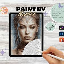 Paint by Numbers Beautiful Woman Portrait Digital Feminist Color by Number  for Adults Printable Coloring Sheets Adult Coloring Pages