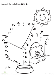 Alphabet Dot To Dot Dog House Worksheet Education Com Alphabet Preschool Preschool Activities Preschool Writing