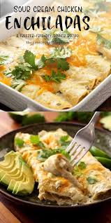 Sour Cream Chicken Enchiladas Video In 2020 Homemade Dinner Recipes Sour Cream Chicken Sour Cream Chicken Enchilada Recipe