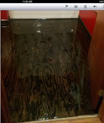 Plywood Floor I Used Spar Varnish After I Let The Stain Sit Over Night It S Very Durable And Water Proof Better T Plywood Floor Waterproof Flooring Flooring