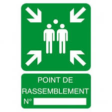Trous de préperforation au dos. Panneau Point De Rassemblement