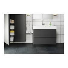 Godmorgon Meuble Lavabo 2tir Brillant Gris 80x47x58 Cm Badkamer Kranen Badkamer Huisinrichting