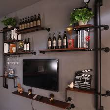 Rustic industrial metal wall shelf stemware rack 26 copper black bar shelf new. 200 350cm Size New Design Holder Wall Shelf Wine Rack Wall Tv Display Modern Metal Multi Layers Wine Holder Rack Bookshelf Bar Wine Cabinets Aliexpress