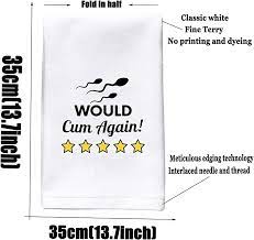 Amazon.com: WZMPA Would Cum Again Wash Towel Naughty After Cum Gifts Gag  Wash Cloth Humor Gifts for Boyfriend Huaband Groom (Would Cum Again) : Home  & Kitchen