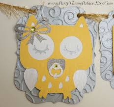 Yellow Grey Owl Baby Shower Banner It S A By Partythemepalace 35 00 With Images Owl Baby Shower Baby Shower Banner Baby Owls