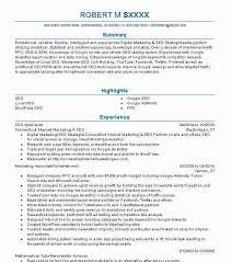 There is a simple hiring formula: Seo Specialist Resume Example Marketing Resumes Livecareer