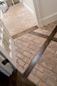 Brick And Hardwood Flooring The New Entry Was Outfitted With Brick Floor Set In A Diamond Pattern And Intersecte In 2020 Brick Flooring Classic Kitchen Design Flooring