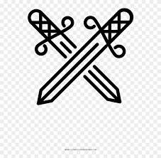 For boys and girls, kids and adults, teenagers and toddlers, preschoolers and older kids at school. Crossed Swords Coloring Page Line Art Clipart 2332963 Pikpng