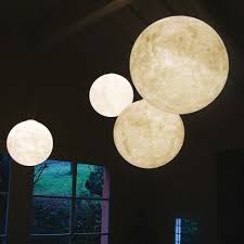 Luna Mond Leuchte Aus Weissem Kunstharz In Vier Grossen Mond Lampe Lampe Hangend Lampe