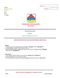 Soalan dan jawapan spm bahasa inggris, soalan dan jawapan spm bahasa arab, soalan dan jawapan spm. Bi Paper 1 Spm Trial 2013