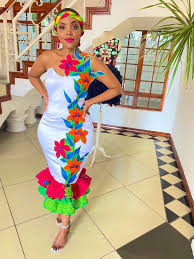 Lady in pink and white off shoulder tsonga mermaid dress and matching shoes. 260 Tsonga Traditional Wedding Ideas In 2021 Traditional Wedding Tsonga Traditional Dresses African Traditional Wedding