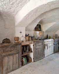 vaulted ceiling in the kitchen was restored cupboards and tiled worktop were custom made cuisine rustique maisons rustiques maison en provence