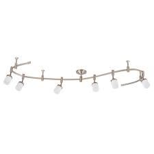 Cresswell 96 In 6 Light Brushed Nickel Integrated Led Flex Track Lighting Kit Bm1268 01 The Home Depot