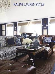 Ralph Lauren In Navy Brown Coastal Style Ralph Lauren Home Living Room Brown Living Room Coastal Living Rooms