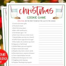 Instructions for an adorable cookie box; Christmas Trivia Bingo 2 Games Of Different Difficulties Etsy